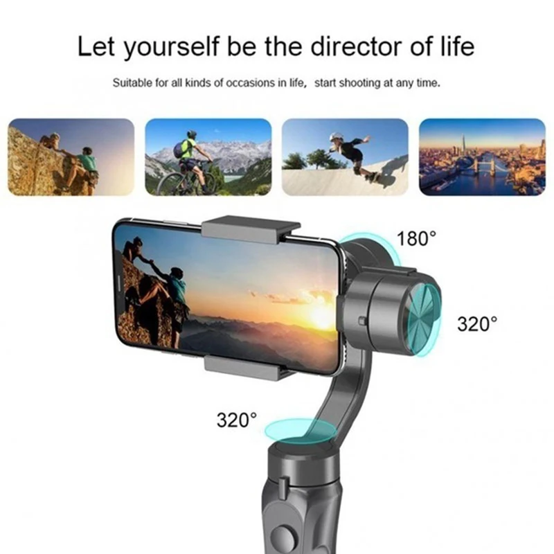 

3-Axis Flexible Handheld Gimbal Stabilizer for iPhone for Huawei for Samsung ,Outdoor phone holder PTZ