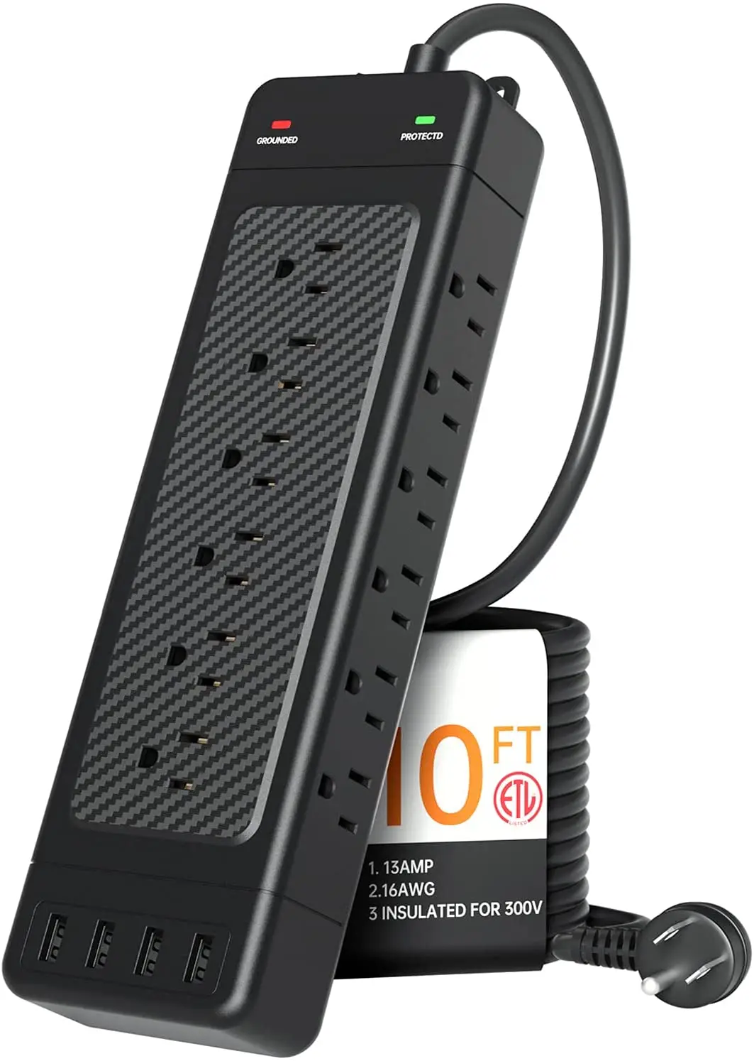 PROD 1005003380984191 Power Strip with USB 10 ft 18-Outlet Surge
Protector Power Strip with USB Ports Flat Plug Wall Mountable Heavy
Duty Extension