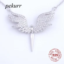 Pekurr, 925 пробы, серебро, CZ, Угловое крыло, Феникс, Орел, птица, ожерелья, подвески для женщин, серебряная цепочка, ювелирные изделия, подарки