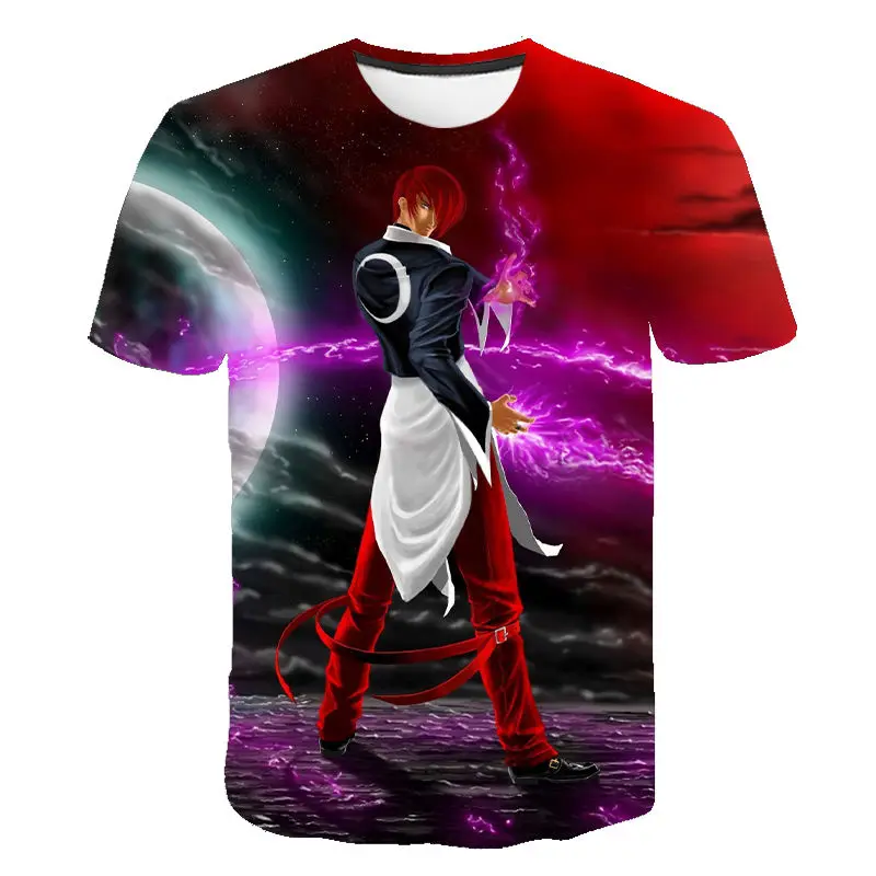 Футболка с принтом короля бойцов для мужчин и женщин модная Повседневная рубашка