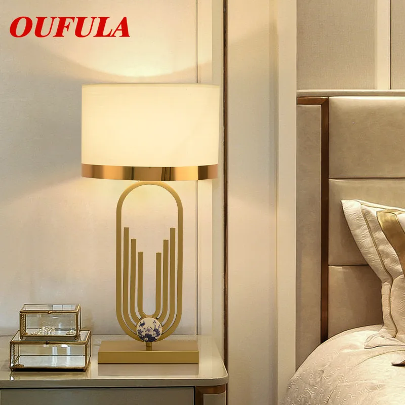 OUFULA Table Lamp Modern Contemporary Office Creative Decoration  Fabric for Foyer Living Room Bed Room Hotel