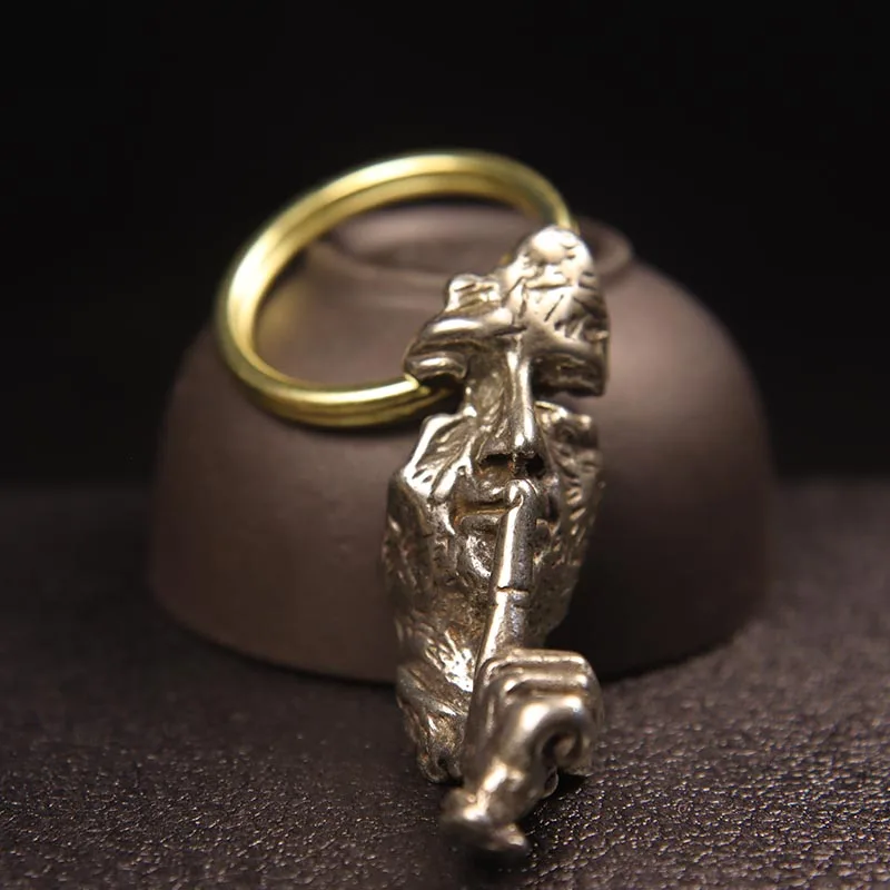 brass quiet keychain pendant (15)