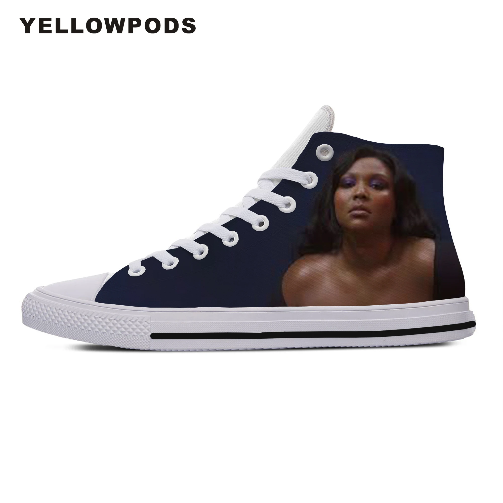 

Personality Running Shoes Hot Cool Pop Funny Hip Hop High Quality Handiness Lizzo Cute Cartoon Custom Sneakers White
