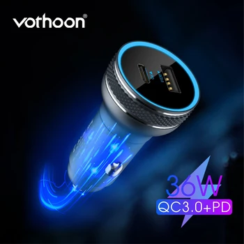 

Vothoon USB Car Charger Quick Charge 4.0 PD 36W Fast Charging Car Charger For iPhone Samsung Huawei USB C Car Phone Charger