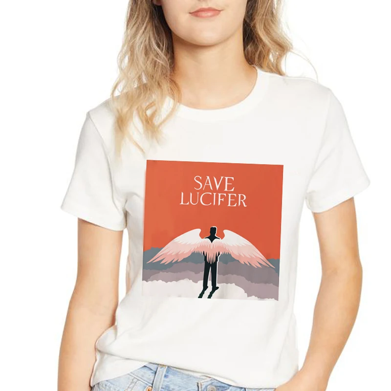 ТВ шоу Топ Teest Devil Lucifer Morningstar Футболка женская футболка с забавным мультяшным принтом Harajuku панк винтажная графическая футболка Mujer