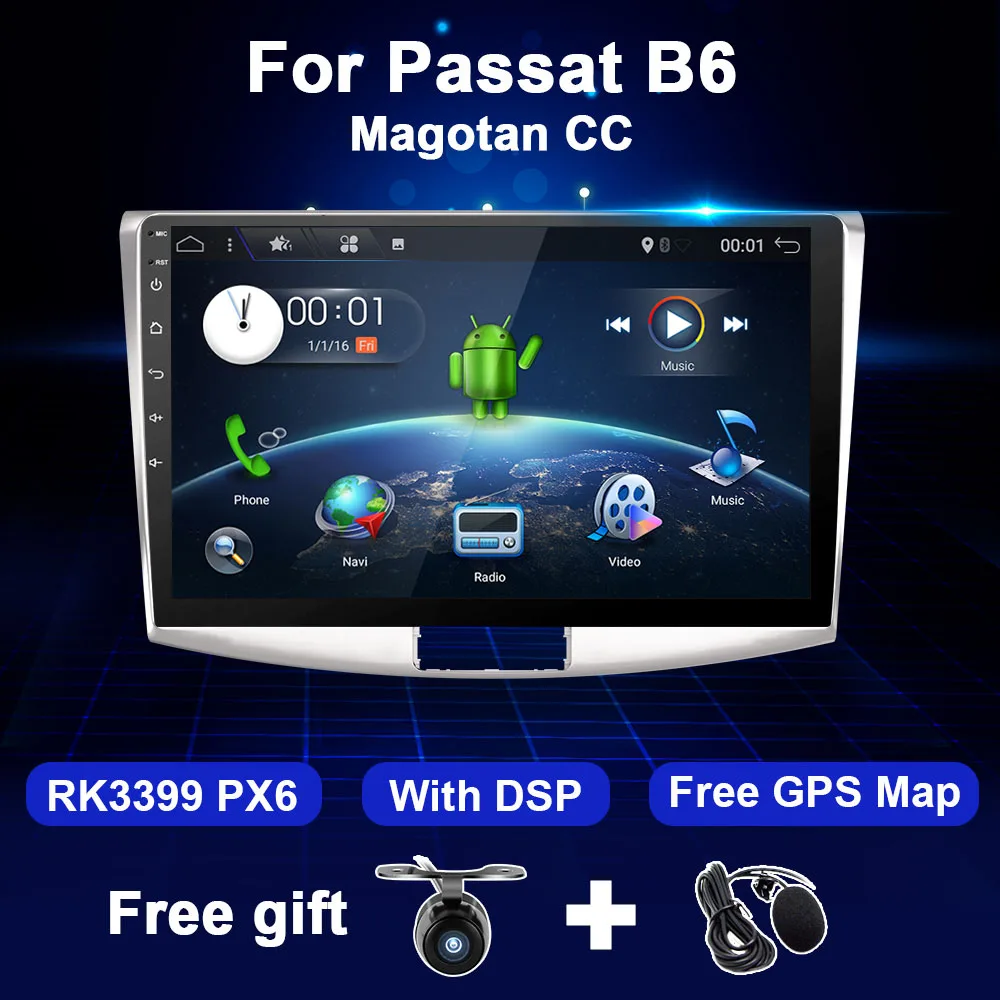 Android 10 Car Radio GPS For VW Volkswagen Passat B7 B6 2010 2015