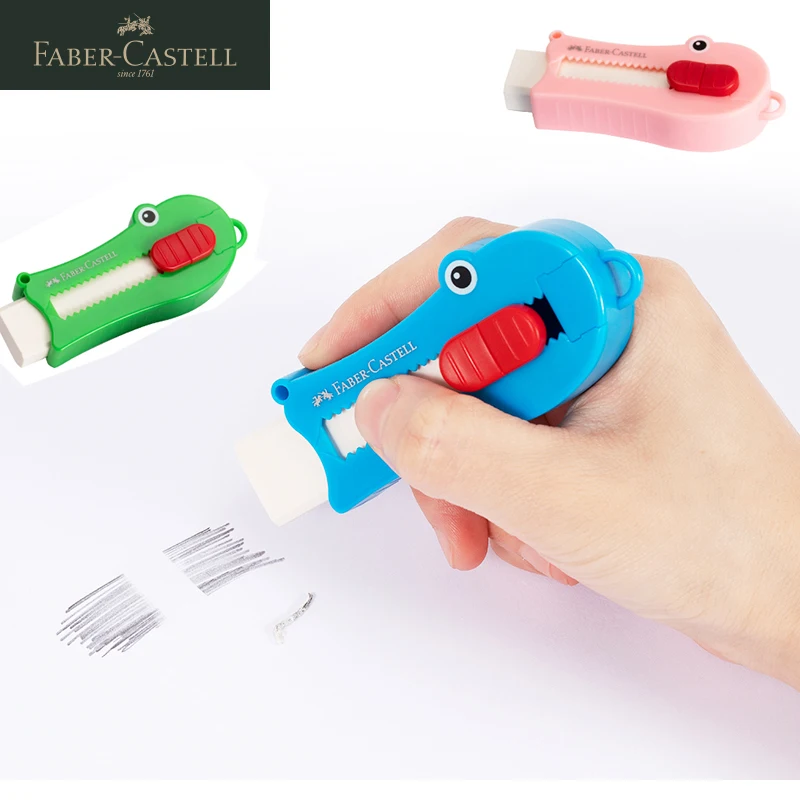 Faber Castell Creativo Coccodrillo Scorrevole Eraser/Gomma Non Tossico Sicuro Per Bambini Push-Pull Eraser Retrattile Eraser Del Fumetto/Gomma