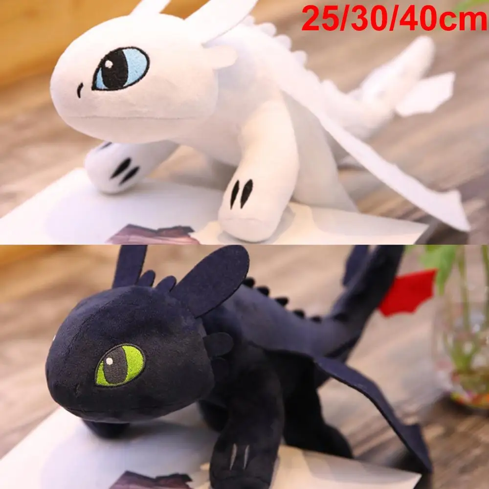 

25/30/40cm How to Train Your Dragon 3 Toothless Anime Figure Night Fury Light Fury Dragon Stuffed Toys for Kids