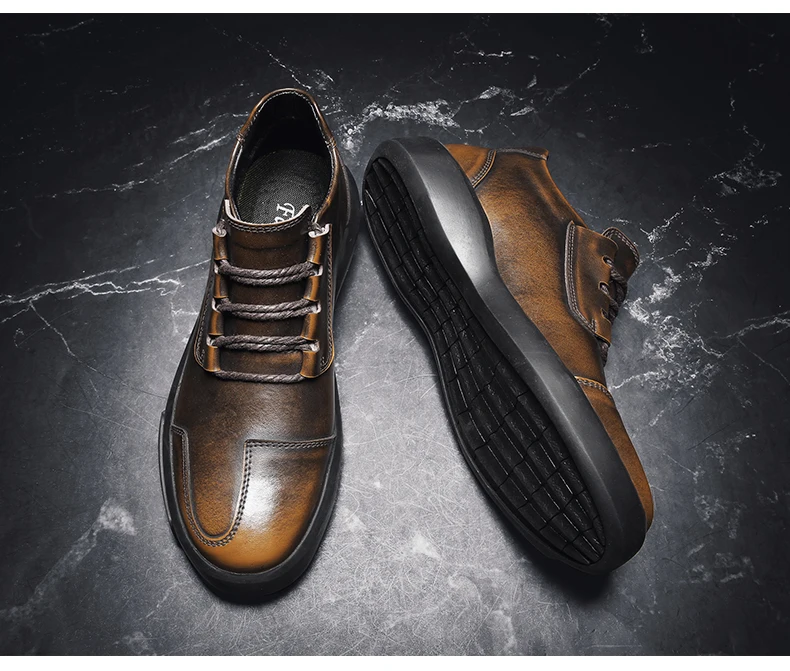 Coturno Doc Oxford Ankle Boots Heels Boots Winter Boots Men Waterproof Casual Shoes Men Leather Luxury Wedding Shoes Men Black