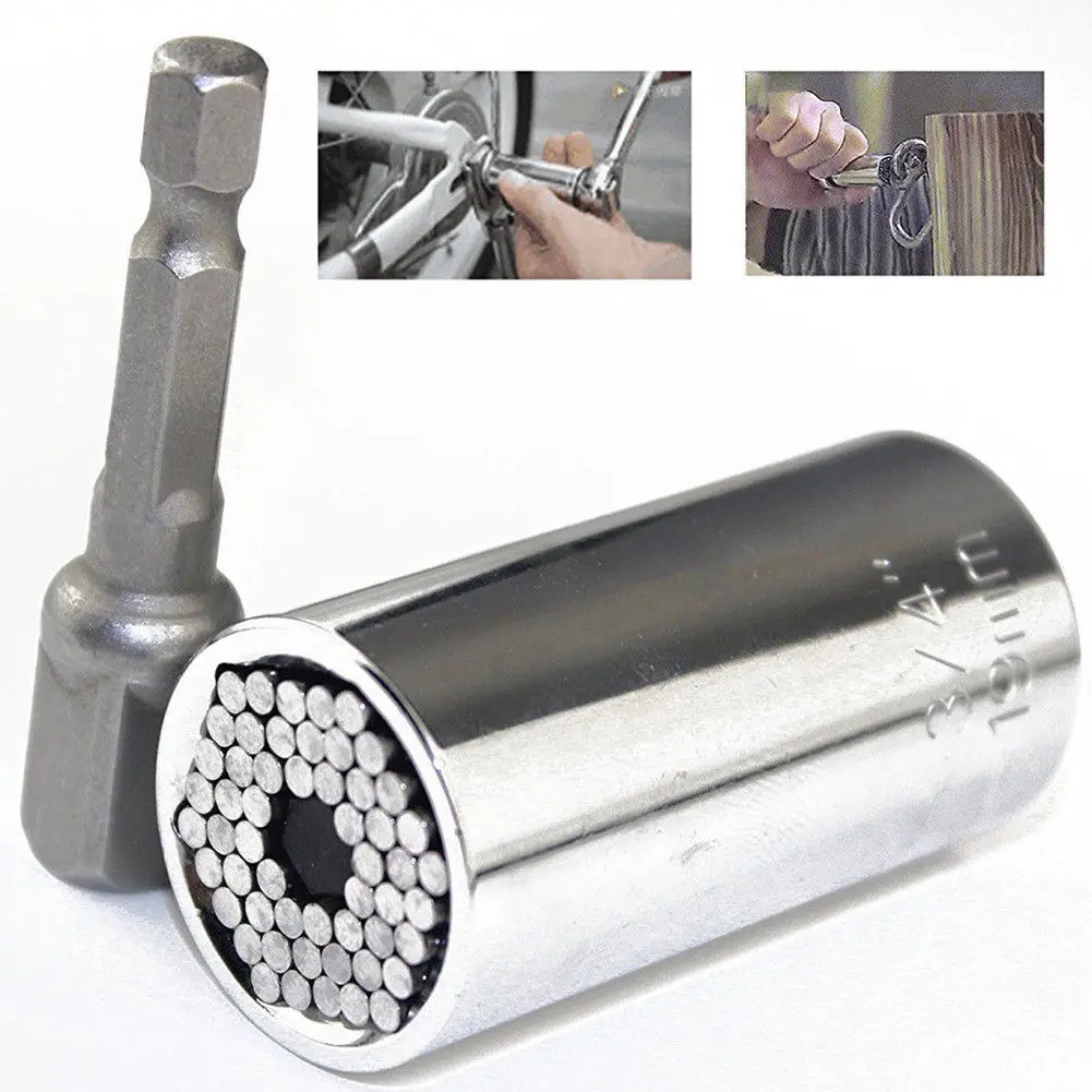 

Universal Socket Electric Drill Adapter Tool Drive Adapter 2 Piece Set Nut Bolt Tool Multi-Function Ratchets Sockets