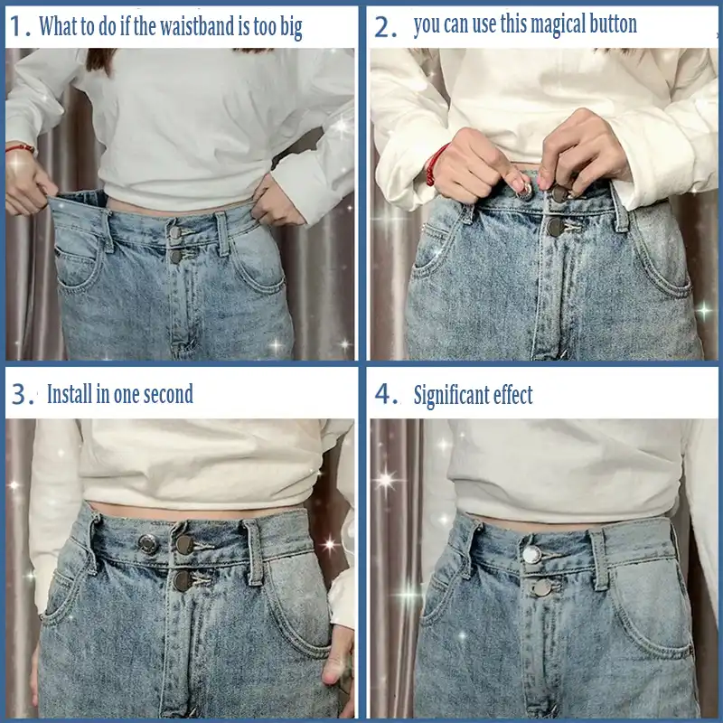 5 Pieces of Waist Button Detachable Universal Button Jeans Waist Adjustment Free Radical Change inch Small Artifact Cotton Peak Button
