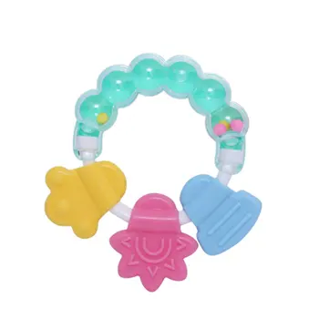 

Baby Kid Toddler Teether Molar Rod Chew Toy Silicone Handbell Jingle Design Bell Baby Teether Molar Stick Silicone Teether