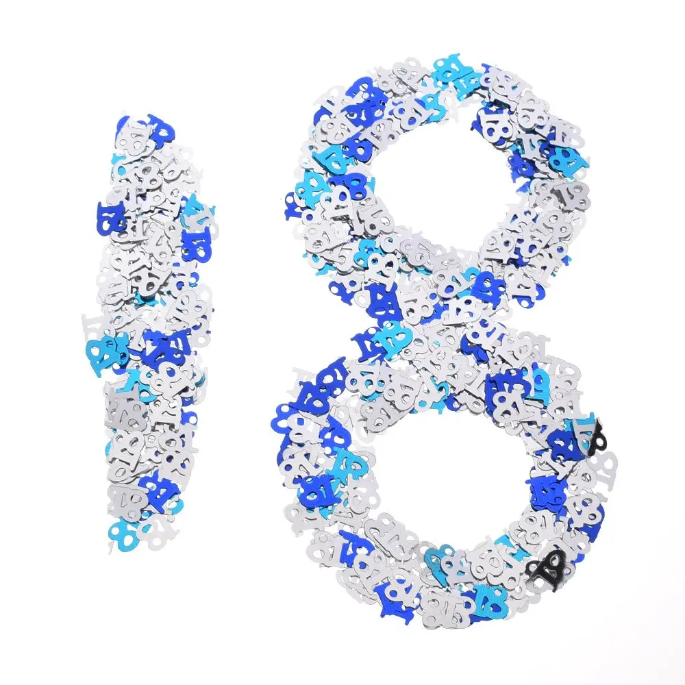 18th Year Old Happy Birthday Party Decorations Table Scatters Foil Number Digital 18 Colorful Sprinkle Confetti party confetti