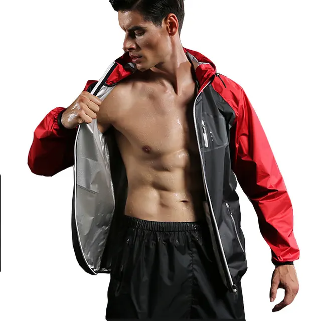 US $35.95 Sport Weight Loss Sweating Sauna Sports Suit Set Gym Mens Womens Sportswear Walking Jogging Running