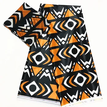 

silk wax fabric african Fabric satin 4+2yards chiffon high quality silk wax fabric for party dress 4+2yards