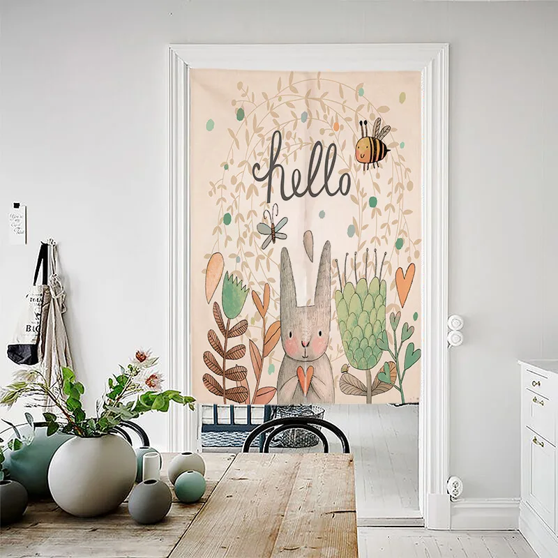 

Cartoon Animals Door Curtain Japanese Curtain Noren Room Decoration Feng Shui Door Curtain