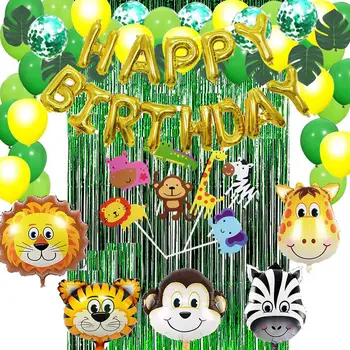 

9 Styles Children's Forest Animal Theme Boy Birthday Decorative Balloon Package Baby Years Party Setting Background Decoration