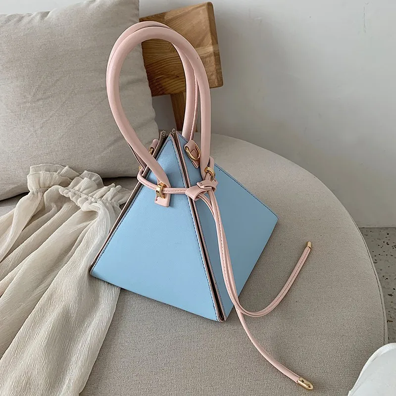 

New Fashion Evening Clutch Bags Triangle Ins Handbags Solid PU Bags for Women Women Leather Handbags Designer vocation Bag 2019
