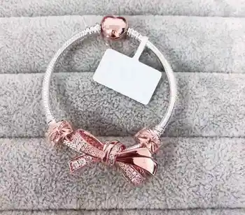 

Quality Original 1:1 100%925 Sterling Silver Snake Bone Bow Bracelet Free Shipping