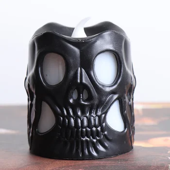 

2019 Hot 3D Skeleton Skull Candle Lights Halloween Decor Supplies Party Bar Props halloween decoration I88 #1