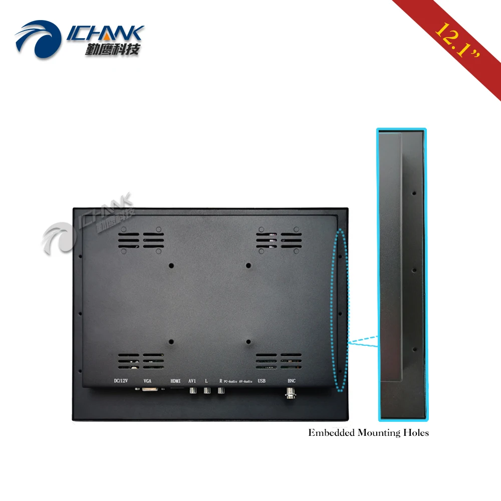 ZB120TC-V591/12 дюймов 800x600 4:3 HDMI VGA анти-помехи Металл Shel настенный промышленный сенсорный монитор ЖК-экран