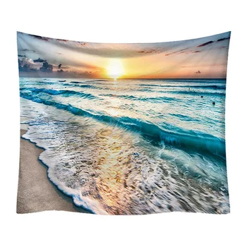 

Cartoon Sea Waves Art Hanging Wall Hippie Tapestry Home Decor Yoga Beach Towel