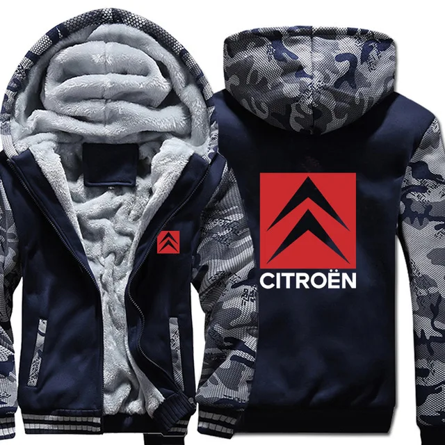 Для Citroen толстовки зимняя камуфляжная куртка с рукавами Мужская Утепленная унисекс Повседневная шерстяная флисовая мужская куртка Толстовка Пуловер