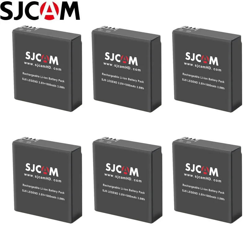 SJCAM SJ6 Legend Аккумулятор 1000 мАч литий ионный дополнительный перезаряжаемый