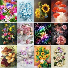 

DIY 5D Diamond Painting Potted Flowers Cross Stitch Flower Diamond Embroidery Full Round Square Drill Mosaic Home Decor Art Gift