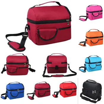 

8L Insulated Lunch Bag Coolbag Work Picnic Adult Kids Food Storage Lunchbox Solid Zipper Multu Pocket Large Capacity