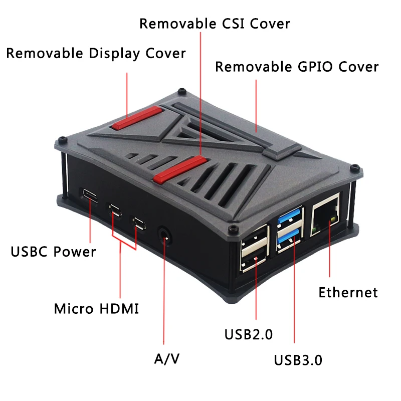 Raspberry Pi 4 ABS чехол серебряный корпус серый корпус Корпус для новейших RPI 4B Модель B