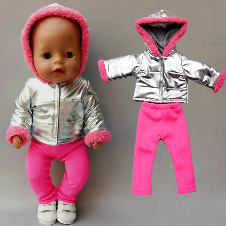 43 cm bébé poupée vêtements hiver Ski veste pantalon ensemble 18 pouces fille poupée manteau poupées vêtements