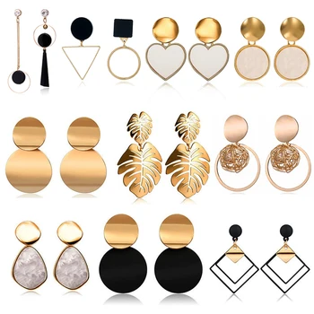 

2020 New Fashion Stud Earrings For Women Golden Color Round Ball Geometric Earrings For Party Wedding Gift Wholesale Ear Jewelry