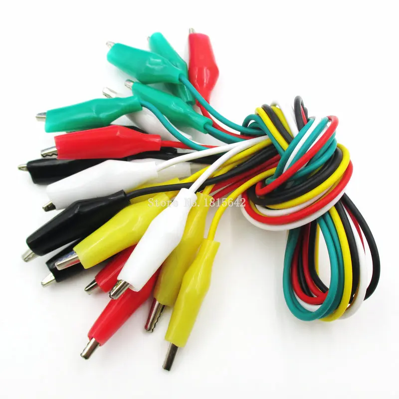 10pcs Double-ended Crocodile Clips Cable Alligator Clips Wire Testing Wire Tool 