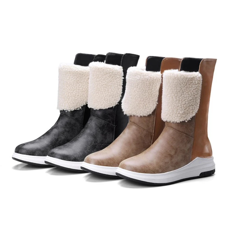 Новые зимние ботинки модные Теплые ботильоны на толстой подошве бархатные