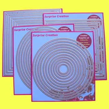 

4-Set Large Cutting dies dashing Rectangle Square Circle & Oval Cardmaking & Scrapbooking DIY Paper Craft Surprise Creation dies