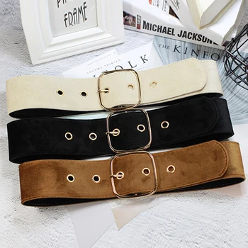 

Autumn Winter Flannel Buckles Belts Women Casual Solid Wild Belts Korean Decoration Female Fashion Accessories For Coats Dress