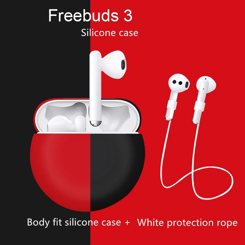 

Для Huawei Freebuds 3 Bluetooth гарнитура силиконовый чехол набор наушников + веревка для защиты от потери декоративный чехол Комплект