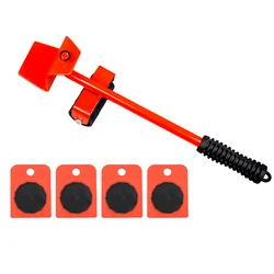 Dropshipping Furniture Mover Set Furniture Mover Tool Transport Lifter Heavy Stuffs Moving Wheel Roller Bar Hand Tools 5 Pcs Set