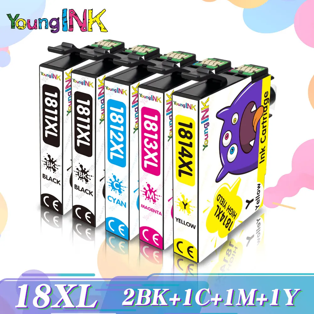 

1 set 18XL Ink Cartridge Replacement for Epson 18 XL T1811 T 1811 for Epson XP30 XP102 202 305 405 205 302 402 415 Printer