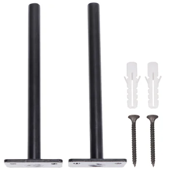 

2pcs Black Hidden Shelf Bracket Support Heavy Duty Wall Mounted Shelf Brackets with 2pcs Black Iron Screws and 2pcs Expansion Pi