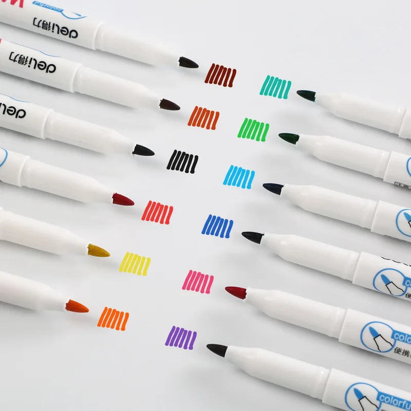 

12 Color Erasable Whiteboard Marker Pen Set Children Drawing Graffiti Pen Creative Conference Writing Stationery School Supplies