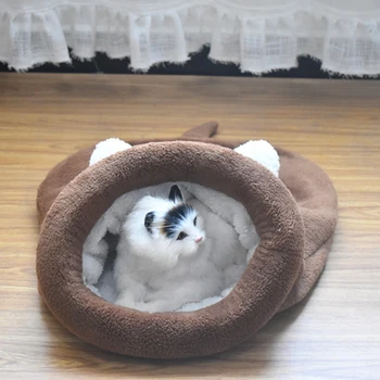 

Pets Winter Coral Fleece Cat Sleeping Bag Bed For Puppy Small Dogs Pets Cat Mat Bed Kennel House Products Soft Warm Sleeping Bed
