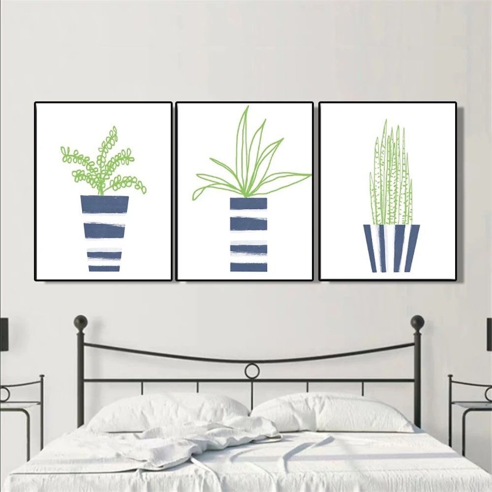 

3 Pcs Abstract Leaf Canvas Painting Simple Style Plant Posters And Prints Home Decor Wall Art Picture For Living Room Decoration