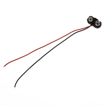 

ELEG-5 Pcs I Type 9V 9 Volt Battery Clip Connectors Buckle Cable