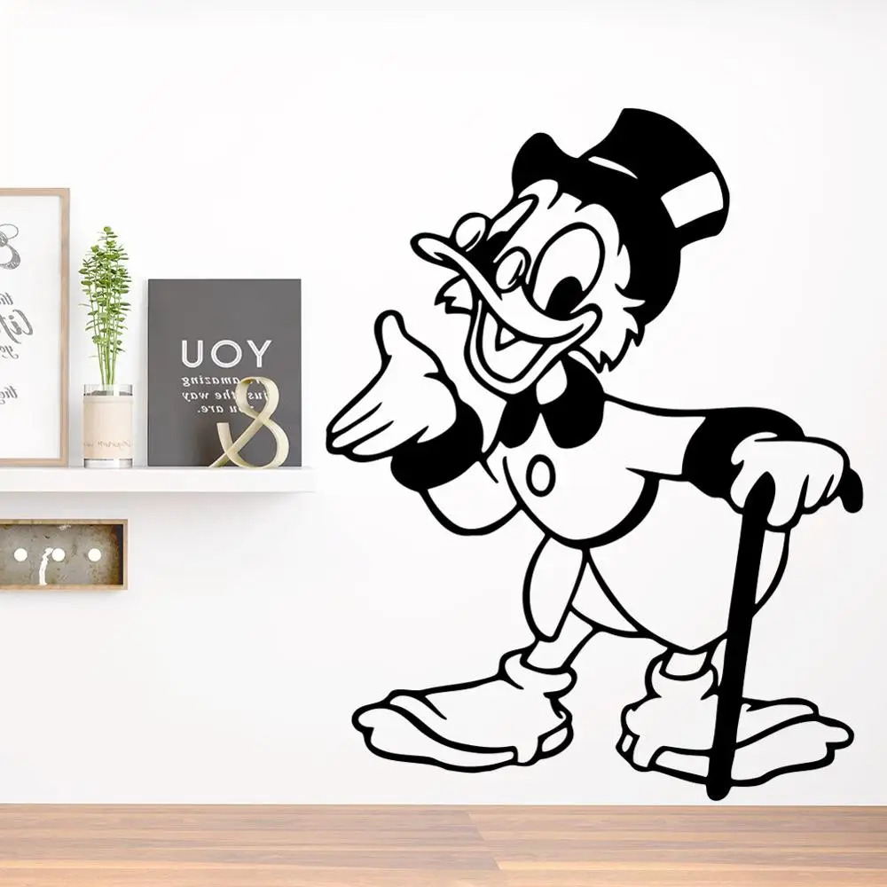 

Disney Donald Duck Vinyl Wall Sticker Uncle Scrooge Cartoon Decal For Baby Kids Boy Room Accessories Art Home Decor Mural 0310