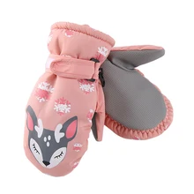 Новинка; детские перчатки с героями мультфильмов; зимние Нескользящие Детские лыжные перчатки; водонепроницаемые зимние варежки для мальчиков и девочек; теплые детские варежки для езды на велосипеде