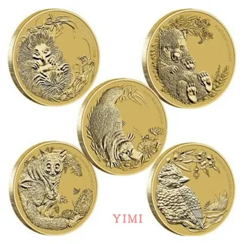 

Set 5Pcs Australia Island Commemorative Coins Animal cub Commonwealth Oceania 100% Real Original Coin New UNC with album