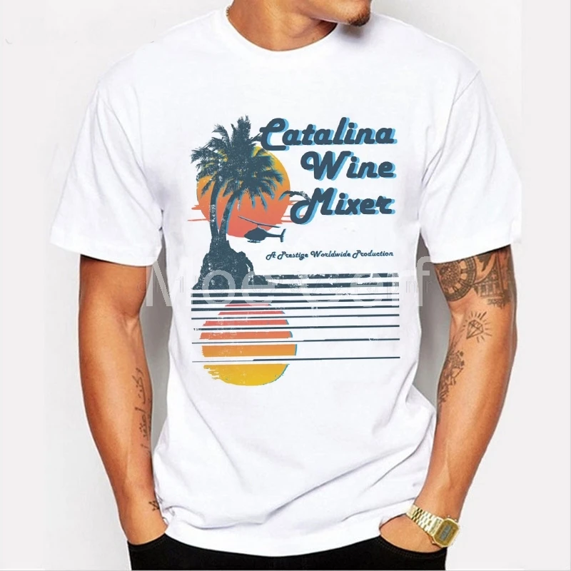 

Футболка CATALINA мужская с надписью «миксер вина», пляжный топ в стиле Харадзюку С закатом, хипстерская рубашка с коротким рукавом, популярная модель 2022