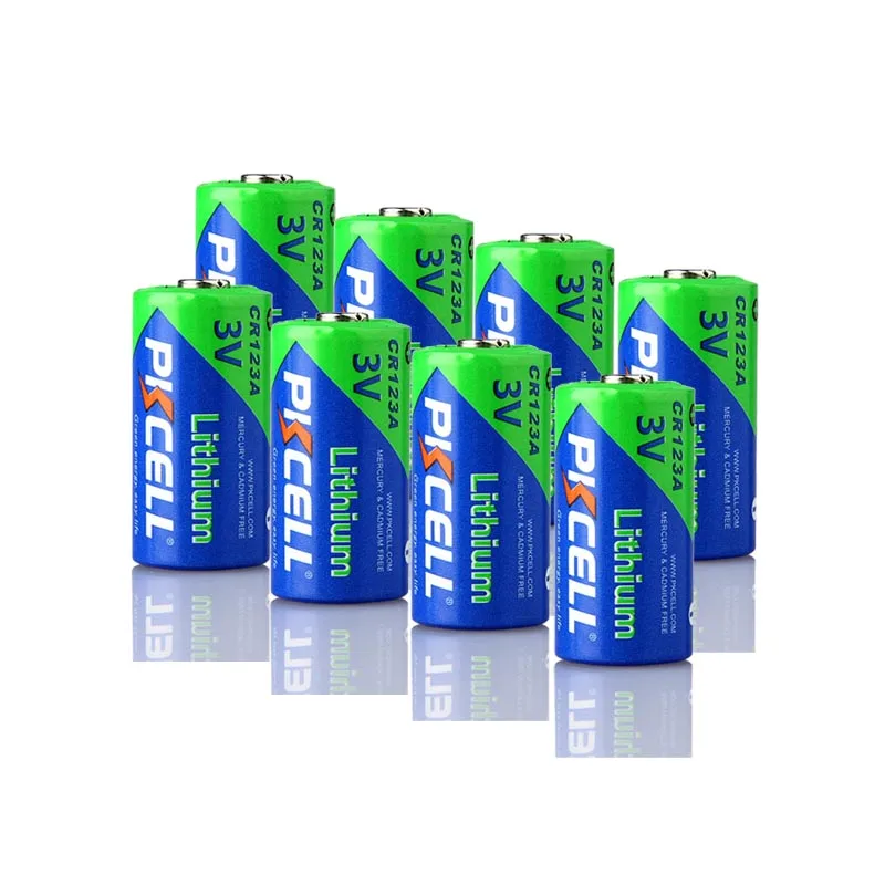 8 шт. литиевые аккумуляторы PKCELL CR123A 3V cr 123 CR17345 17345 1500 мАч для камеры медицинского